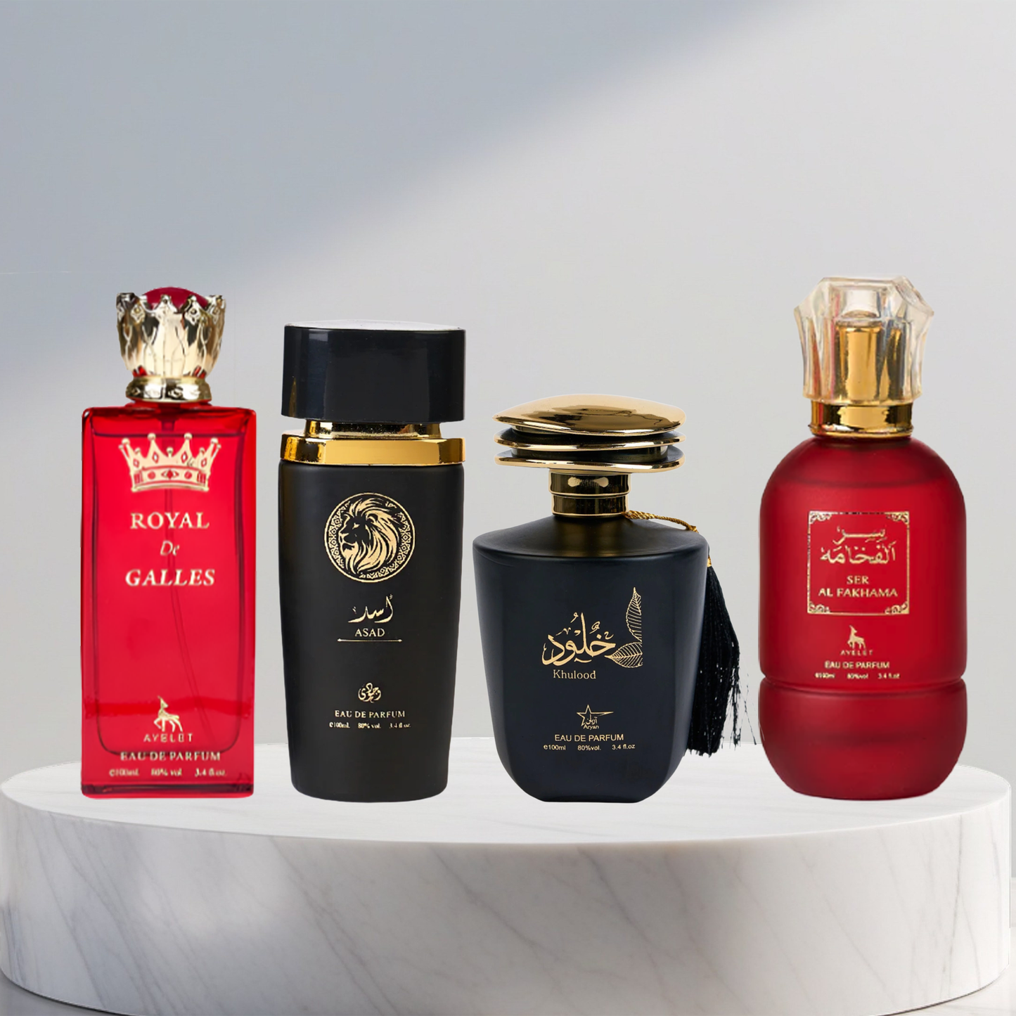 Set 4 Parfumuri Arabesti De Barbati 100ML - Ser Al Fakhama + Asad + Khulood + Royal De Galles