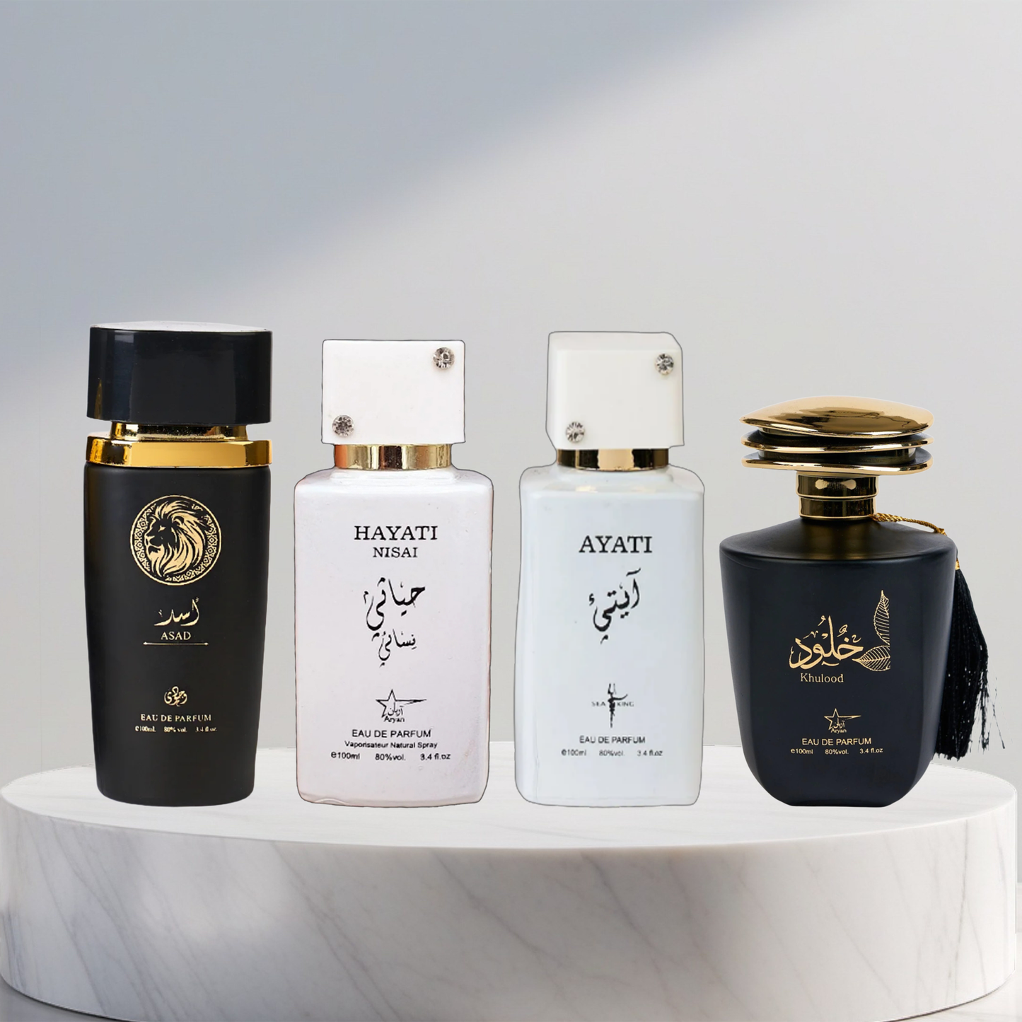 Set 4 Parfumuri Arabesti De Barbati 100ML - Asad + Ayati + Hayati Nisai + Khulood