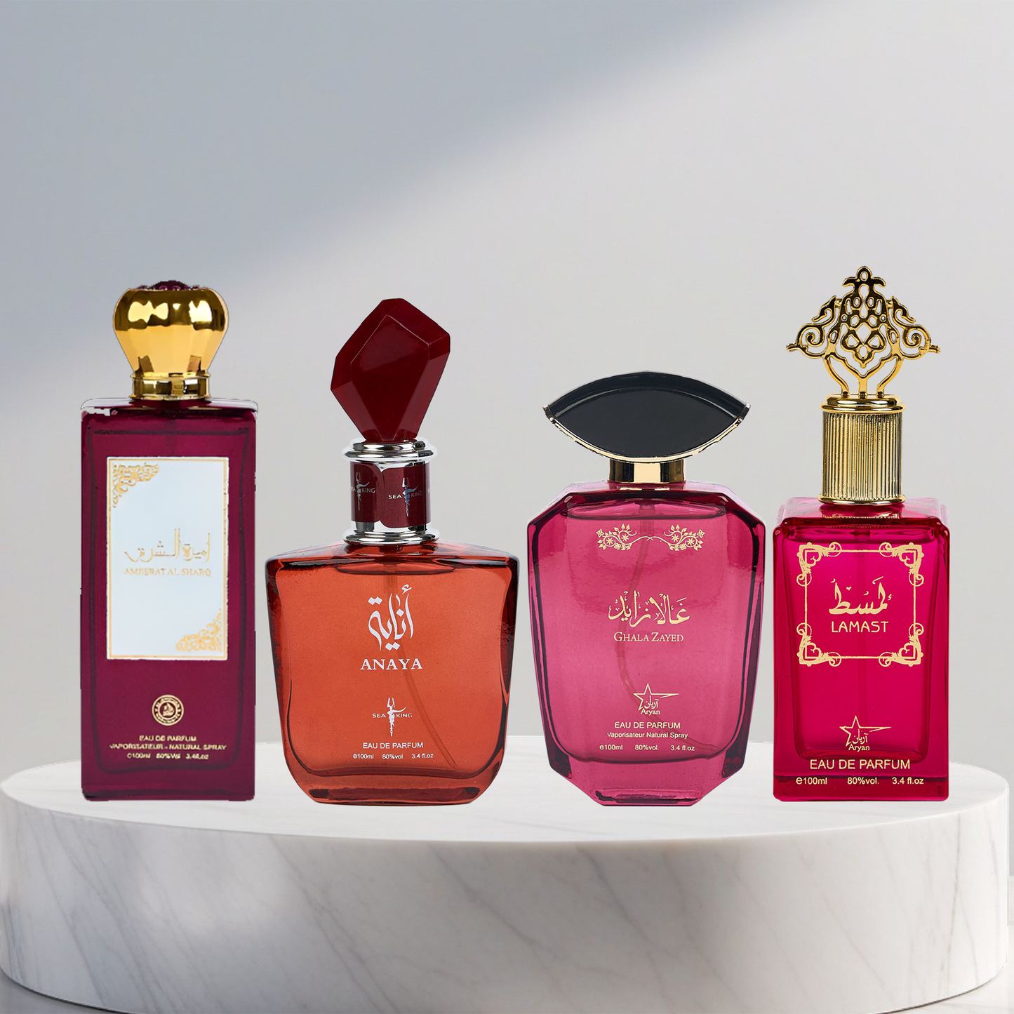 Set 4 Parfumuri Arabesti De Femei - Ameerat Al Sharq + Anaya + Ghala Zayed Pink + Lamast