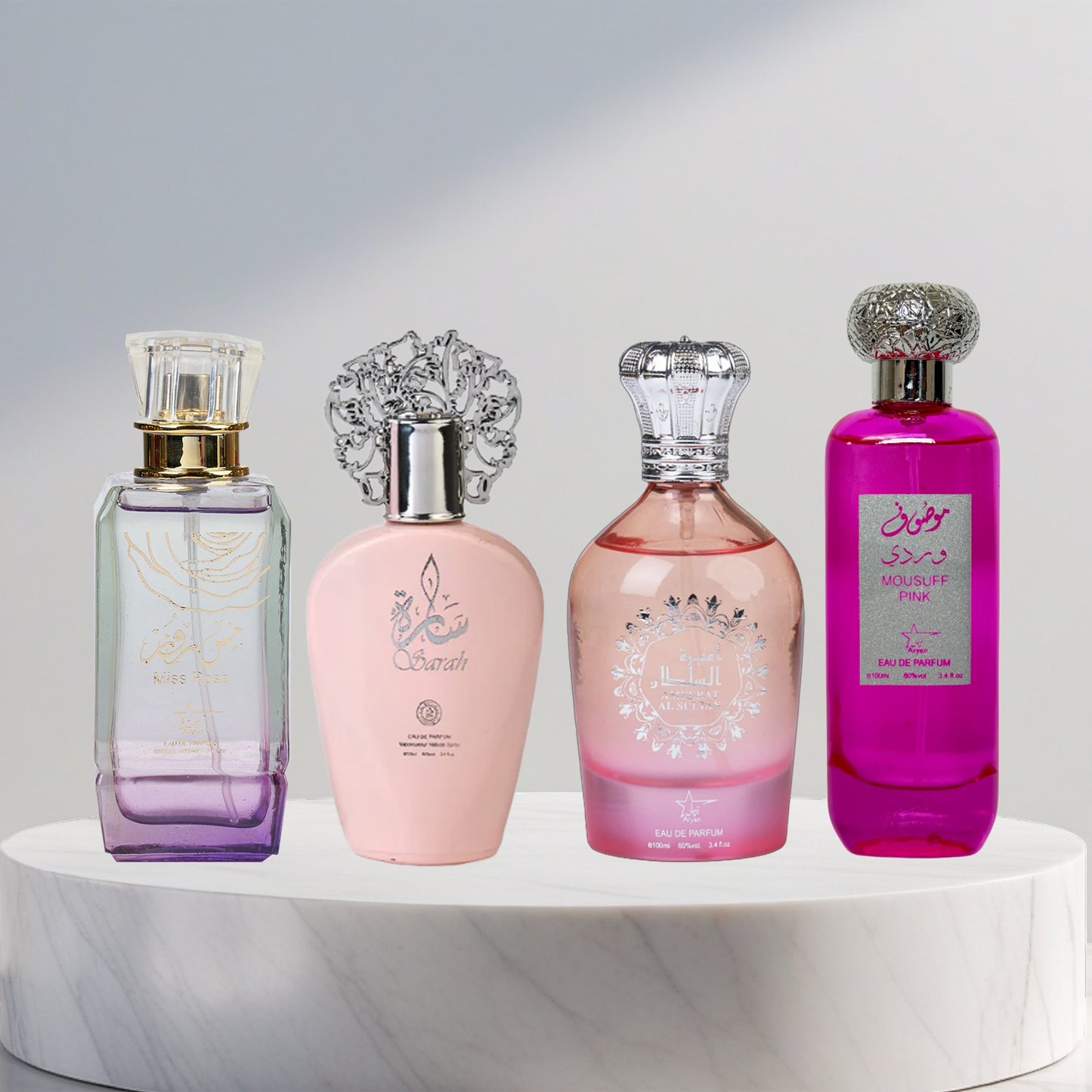 Set 4 Parfumuri Arabesti De Femei - Miss Rose + Sarah + Ameerat Al Sultan + Mousuff Pink