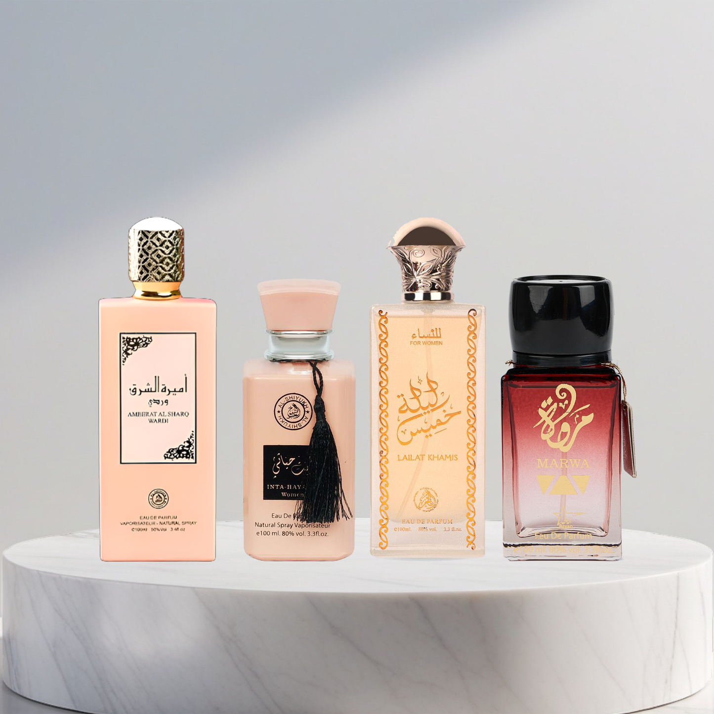 Set 4 Parfumuri Arabesti De Femei - Ameerat Al Sharq + Inta Hayaati + Lailat Al Khamise + Marwa