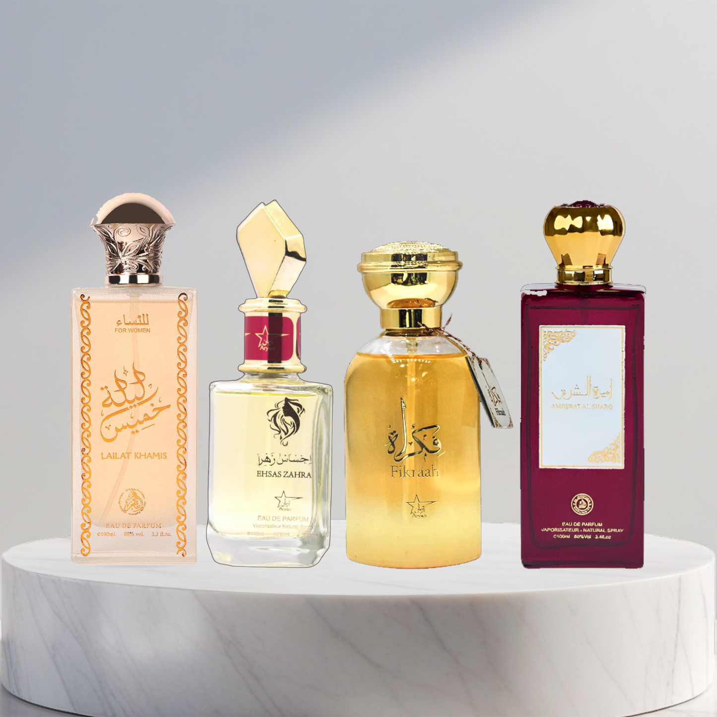 Set 4 Parfumuri Arabesti De Femei - Lailat Al Khamise + Ehsas Zahra + Fikraah + Ameerat Al Sharq