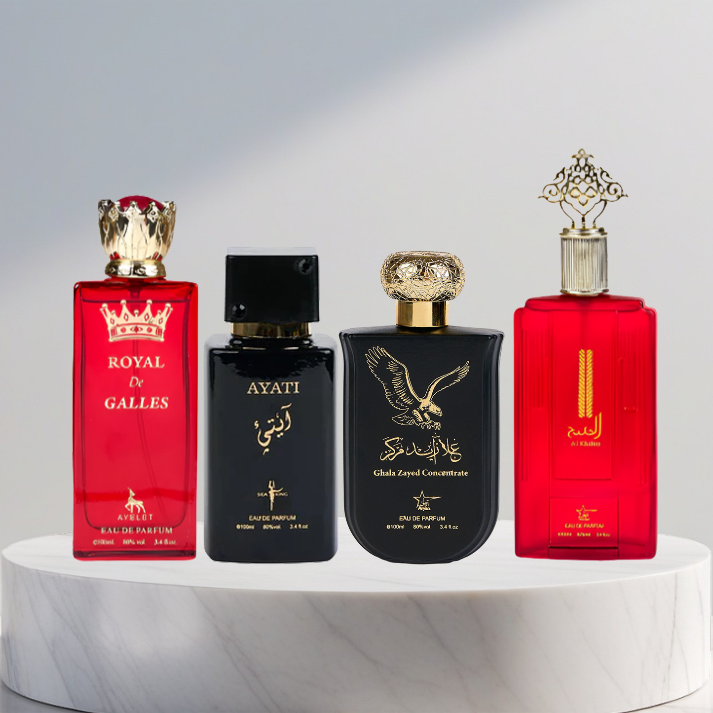 Set 4 Parfumuri Arabesti De Barbati 100ML - Royal De Galles + Ghala Zayed + Al Khaleej + Ayati