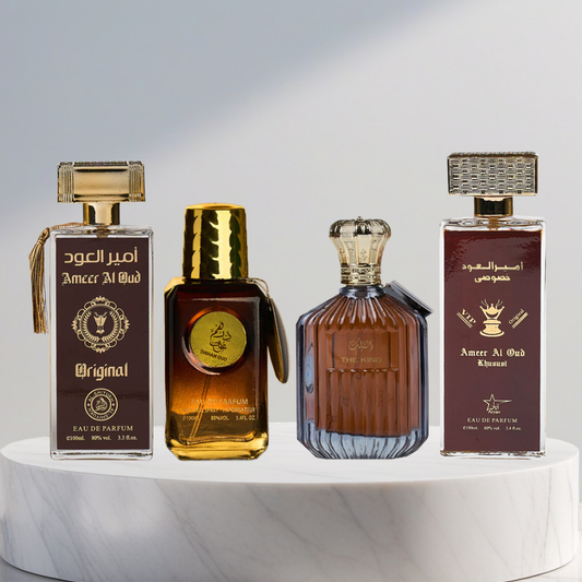 Set 4 Parfumuri Arabesti De Barbati 100ML - Ameer Al Oud Khususi + The King + Dirham Oud + Ameer Al Oud Original