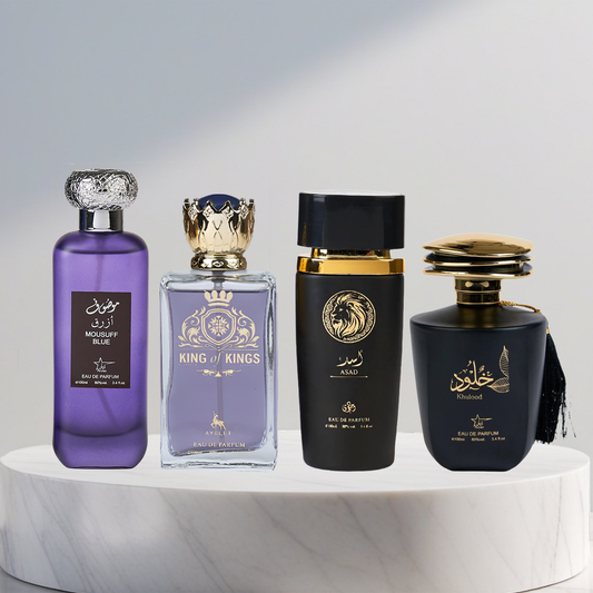 Set 4 Parfumuri Arabesti De Barbati 100ML - Mousuff Blue + King Of Kings + Asad + Khulood