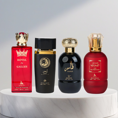 Set 4 Parfumuri Arabesti De Barbati 100ML - Ser Al Fakhama + Asad + Taseer + Royal De Galles