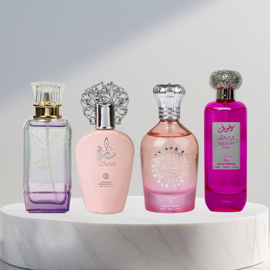 Set 4 Parfumuri Arabesti De Femei - Miss Rose + Sarah + Ameerat Al Sultan + Mousuff Pink