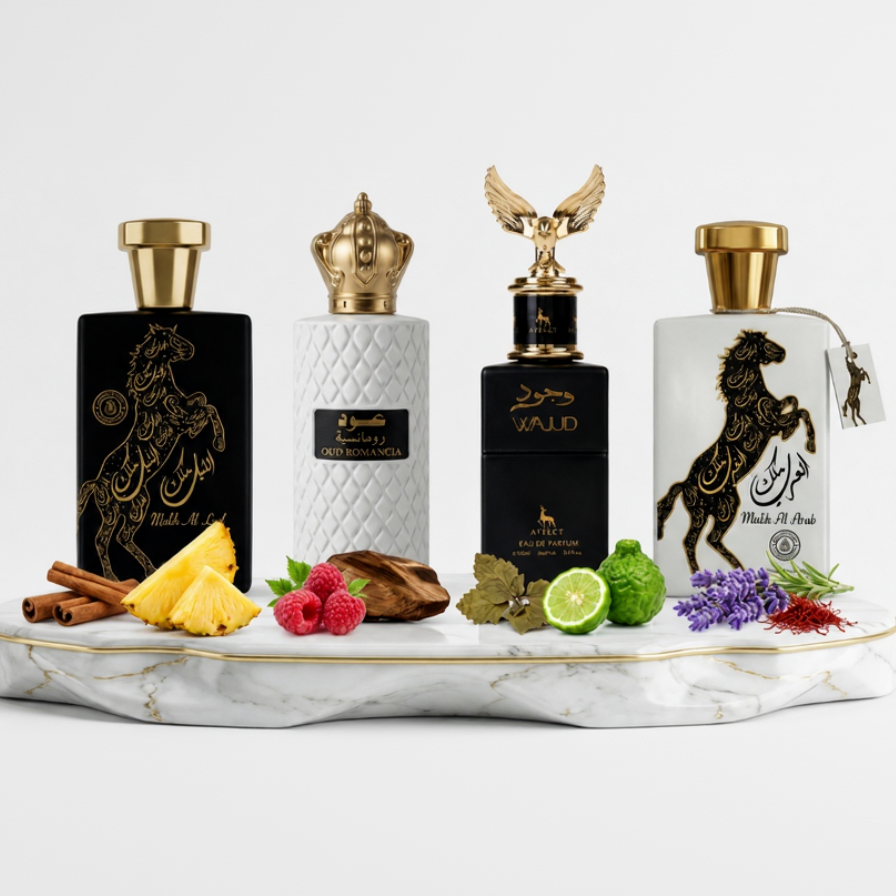 Set 4 Parfumuri Orientale De Barbati - Malik al Lail + Oud Romancia + Tahir + Malik al Arab