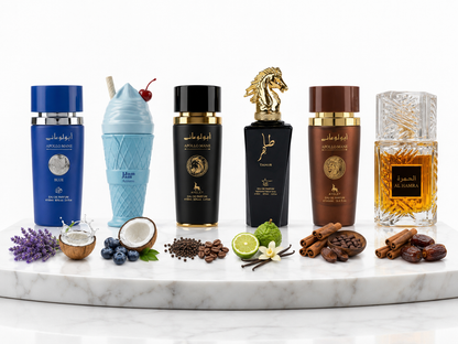 Set 6 Parfumuri Orientale Barbati 100ML - Apollo Mane Blue + Jam Jam Azzurro + Apollo Mane Black + Tahir Gold + Apollo Mane Brown + Al Hamra