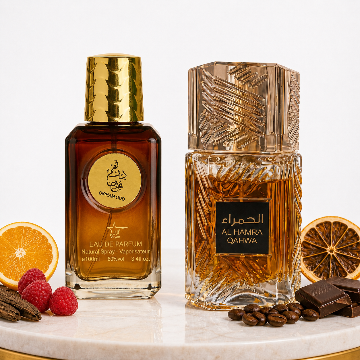 Set 2 Parfumuri Orientale (Dama + Barbat) 100ML - Dirham Oud + Al Hamra Qahwa
