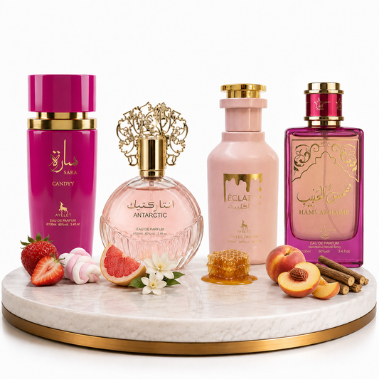 Set 4 Parfumuri Orientale 100ML - Antarctic Pink + Eclat + Hams Al Habib + Sara Candy