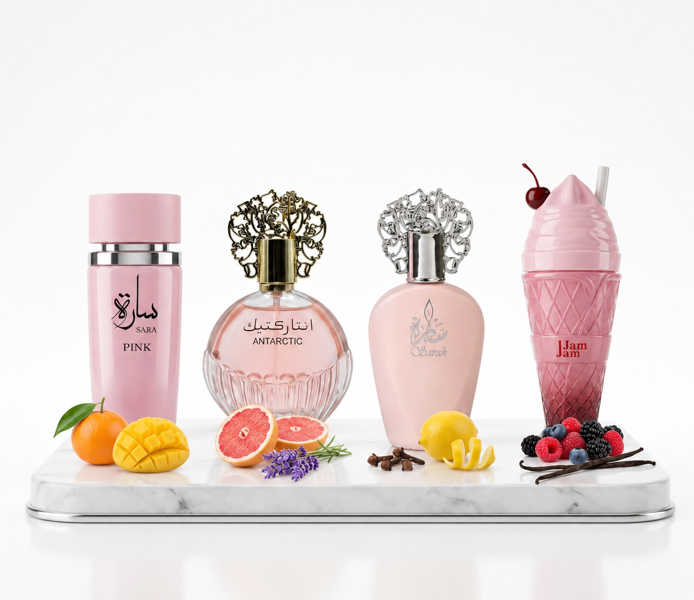 Set 4 Parfumuri Orientale 100ML - Sara Pink + Antarctic Pink + Sarah + Jam Jam