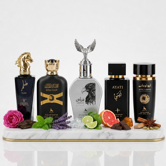 Set 5 Parfumuri Orientale Barbat 100ML - Tahir + King Lion + Qannas Silver + Ayati + Apollo Mane