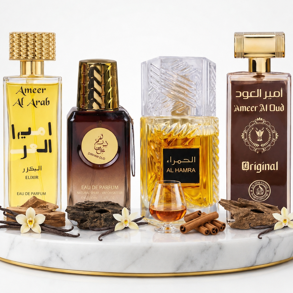 Set 4 Parfumuri Orientale Barbati 100ML - Ameer Al Arab Elixir + Dirham Oud + Al Hamra + Ameer Al Oud Original