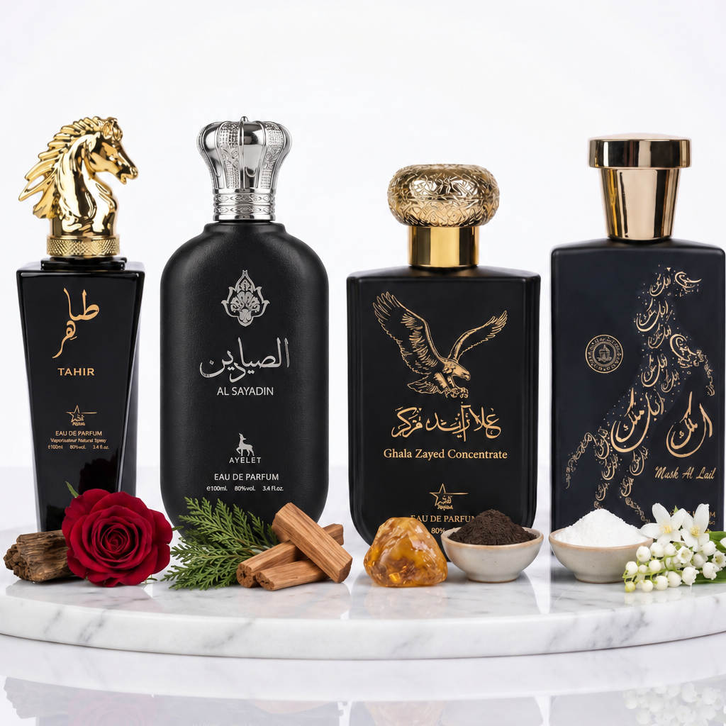 Set 4 Parfumuri Orientale Barbat 100ML - Tahir + Al Sayadin + Ghala Zayed + Malik Al Lail