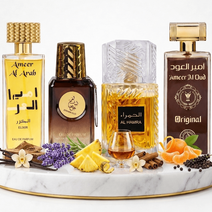 Set 4 Parfumuri Orientale Barbati 100ML - Ameer Al Arab Elixir + Dirham Oud + Al Hamra + Ameer Al Oud Original