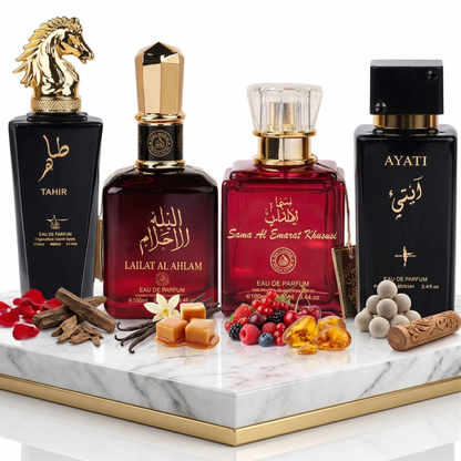 Set 4 Parfumuri Orientale (2x Barbat + 2x Dama) 100ML - Tahir + Lailat Al Ahlam + Sama Al Emarat Khususi + Ayati