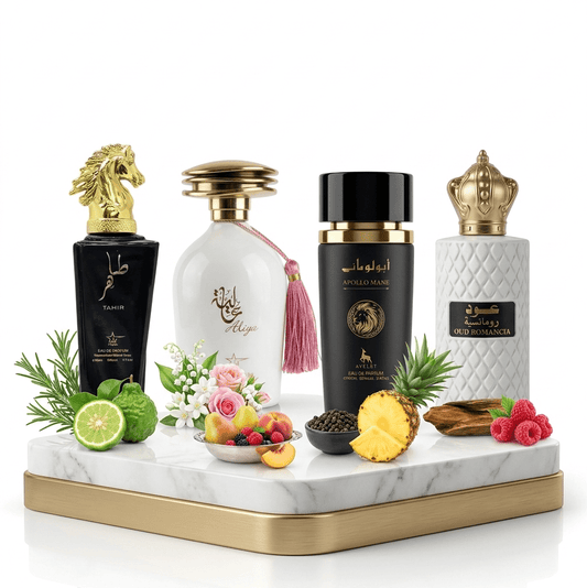 Set 4 Parfumuri Orientale 100ML (2xDama + 2xBarbati) - Tahir + Aliya + Apollo Mane Black + Oud Romancia
