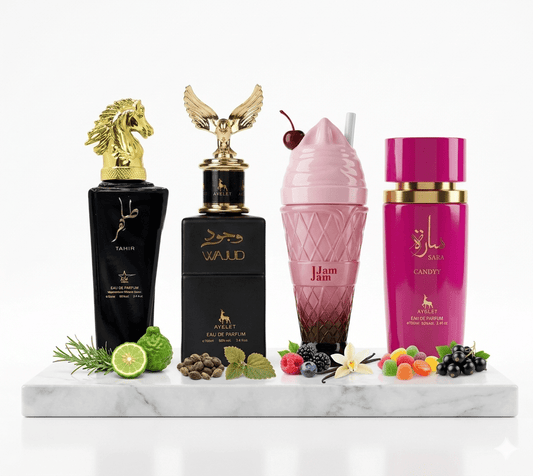 Set 4 Parfumuri Orientale 100ML (2x Dama + 2x Barbati) - Tahir + Wajud + Jam Jam + Sara Candy