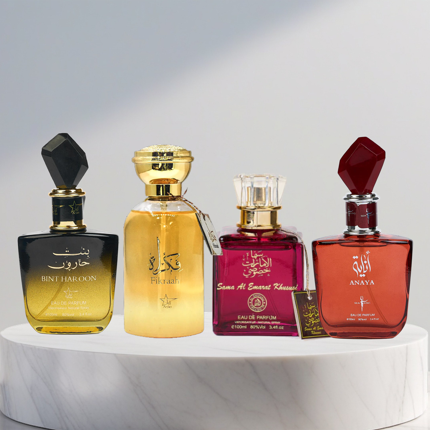 Set 4 Parfumuri Arabesti De Femei - Bint Haron + Fikraah + Sama Al Emarat Khususi + Anaya