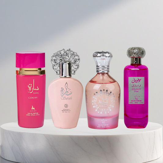 Set 4 Parfumuri Arabesti De Femei - Sara Candy + Sarah + Ameerat Al Sultan + Mousuff Pink