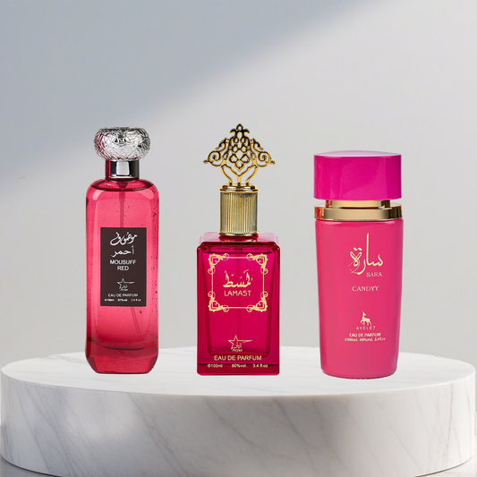 Set 3 Parfumuri Arabesti De Femei - Mousuff Red + Lamast + Sara Candy