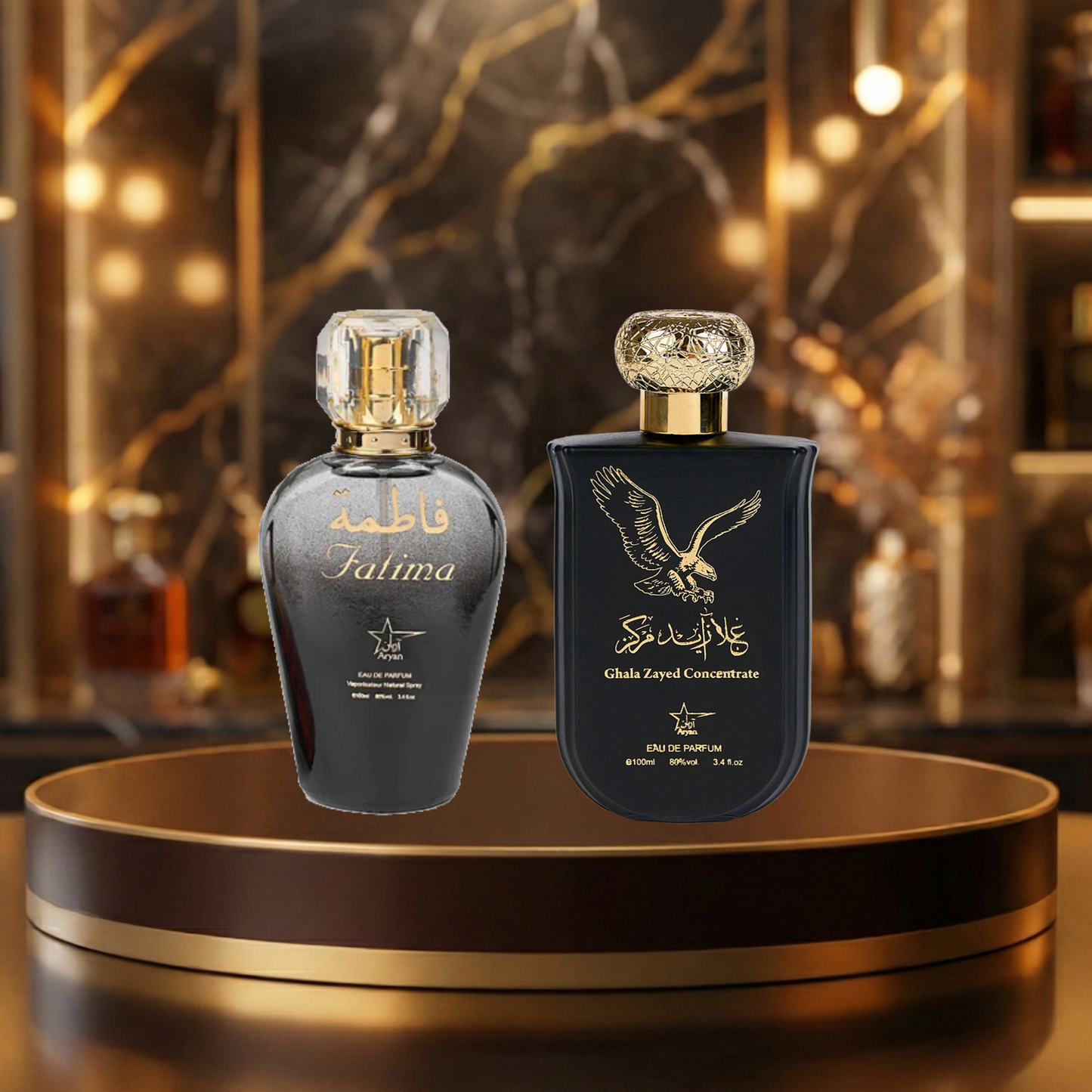 Set 2 Parfumuri Arabesti (Dama + Barbat) 100ML - Fatima Black + Ghala Zayed Concentrate