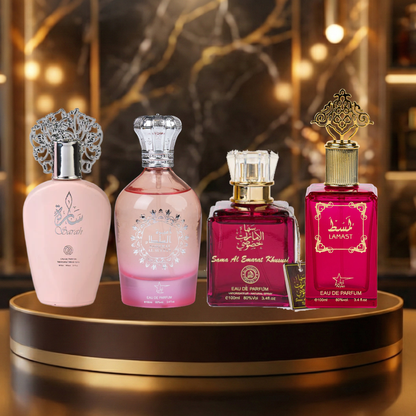 Set 4 Parfumuri Arabesti De Femei 100ML - Sarah + Ameerat Al Sultan + Lamast + Sama Al Emarat Khususi