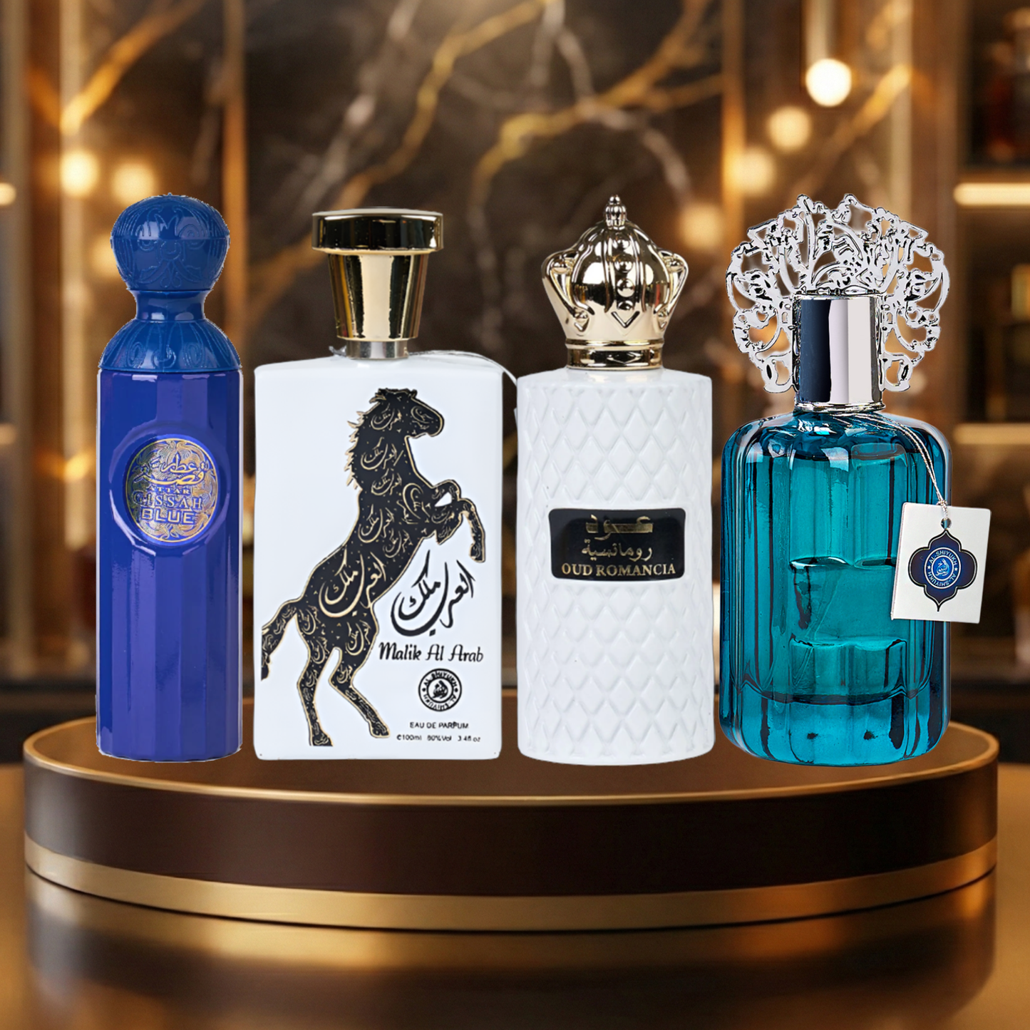 Set 4 Parfumuri Arabesti De Barbati 100ML - Attar Gissah Blue + Oud Romancia + Malik Al Arab + Majd Al Emarat